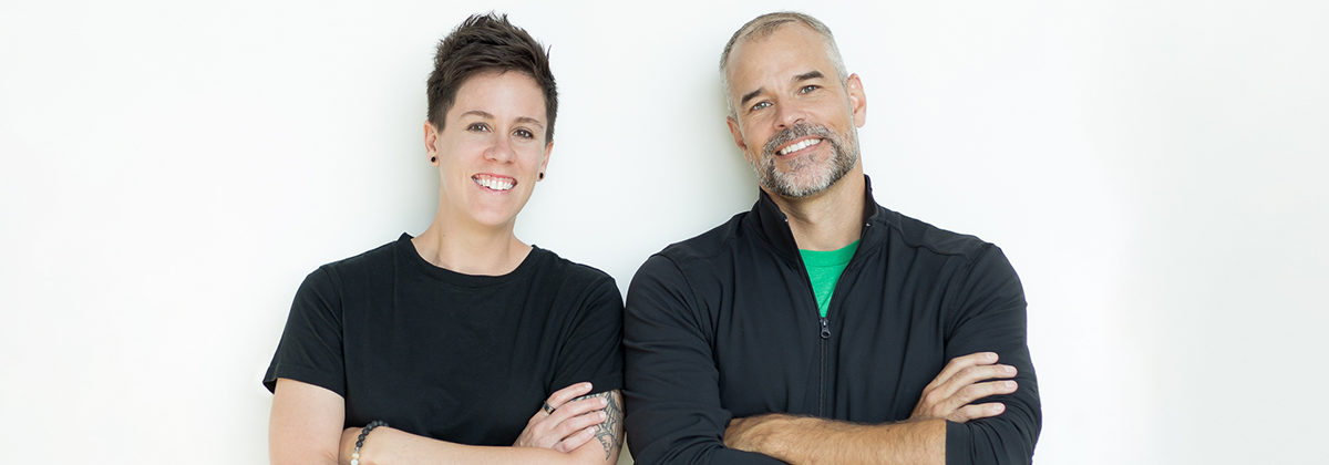 Left, Katie Scott, Senior Digital Designer, Right, Jason Miller, Creative Director