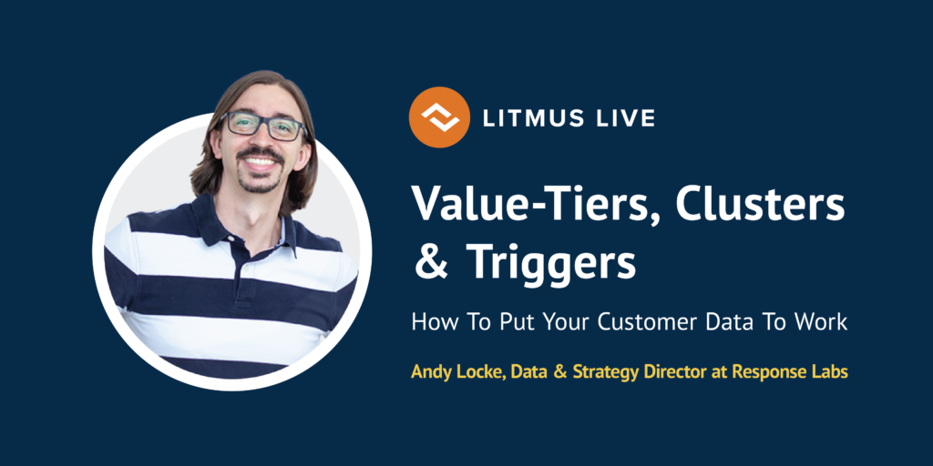Image of Andy Locke, Director of Strategy and Data at Response Labs, and his presentation at Litmus Live 2022.