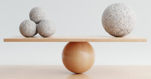 many versus one on a balanced scale similar to deciding on one or many marketing technology platforms