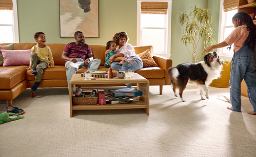 Family in living room