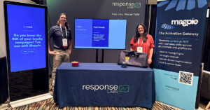 Response Labs booth set up at Loyalty360 Expo showcasing capabilities.
