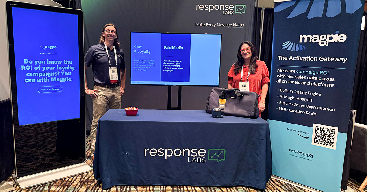 Response Labs booth set up at Loyalty360 Expo showcasing capabilities.